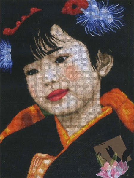 Набор для вышивания "Японка маленькая девочка". Интернет магазин "Мир своими руками"