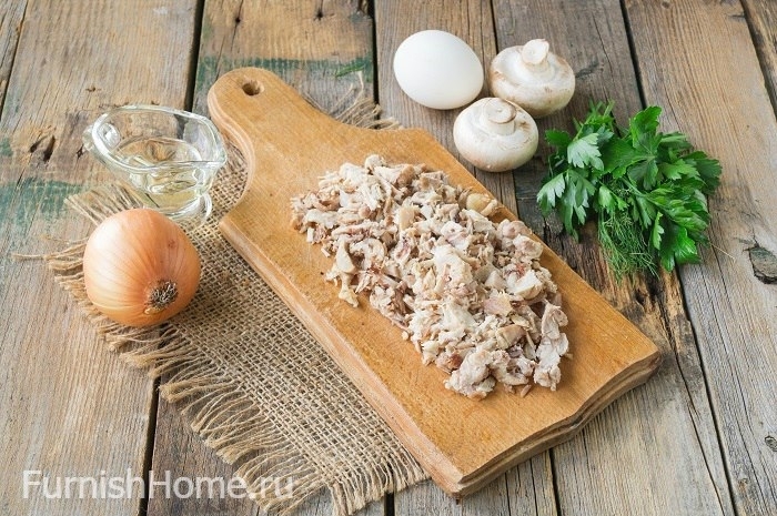 Слойки с курицей и грибами Слойки с курицей и грибами