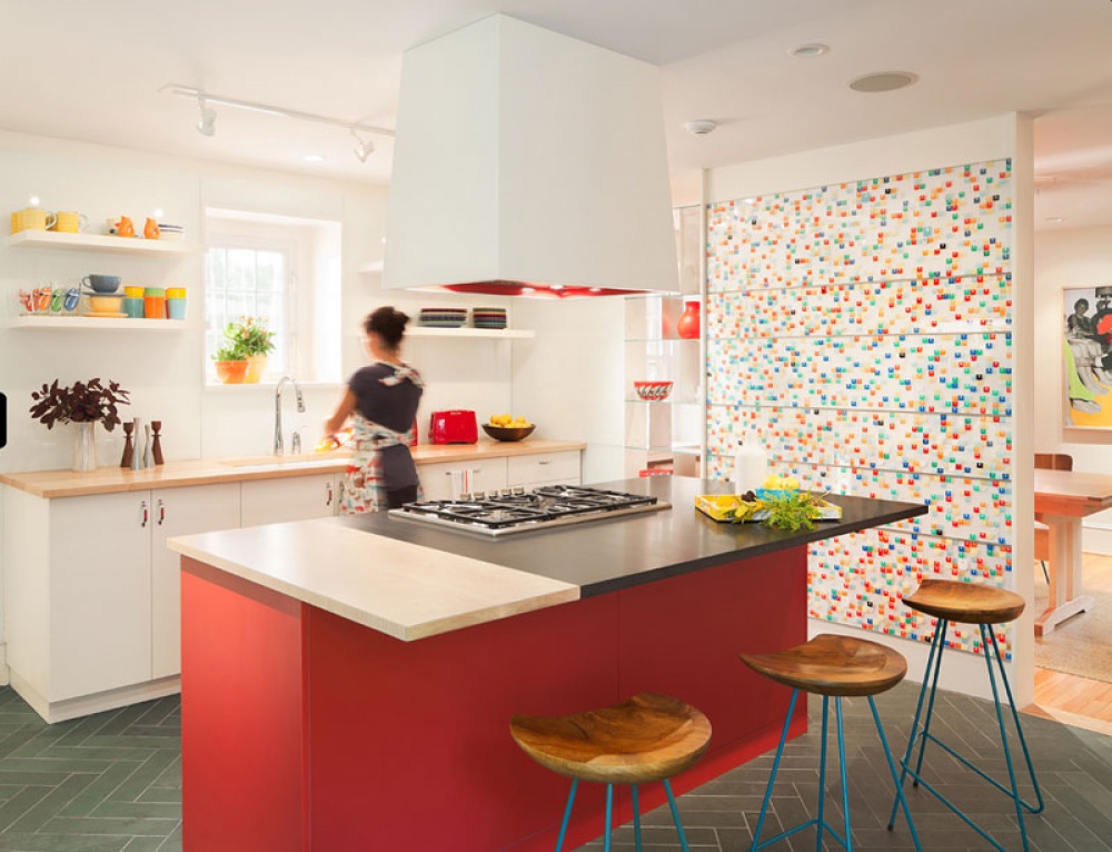 colorful kitchen with a few bright elements