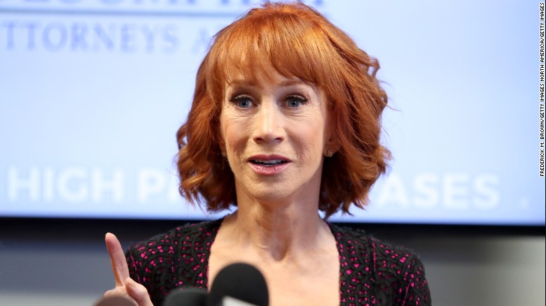 Kathy Griffin speaks during a press conference at The Bloom Firm on June 2, 2017 in Woodland Hills, California.