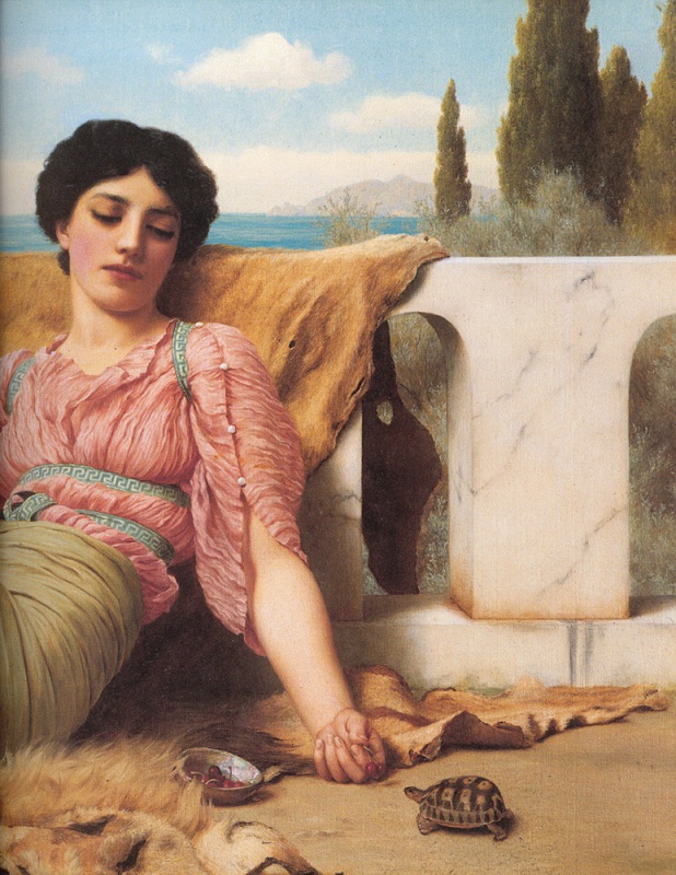   .   / John William Godward. A Quiet Pet