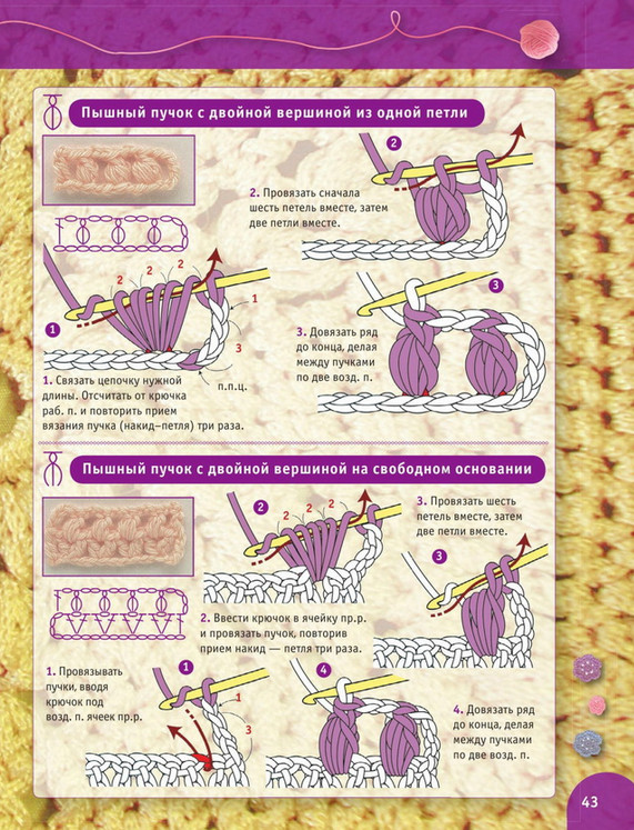 Пошаговый самоучитель для вязания крючком! Более 300 иллюстраций + схемы своими руками