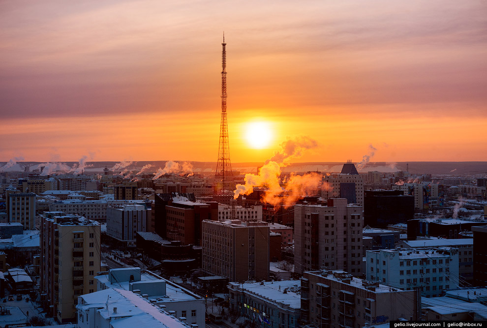 Один из самых «холодных» городов Земли с высоты