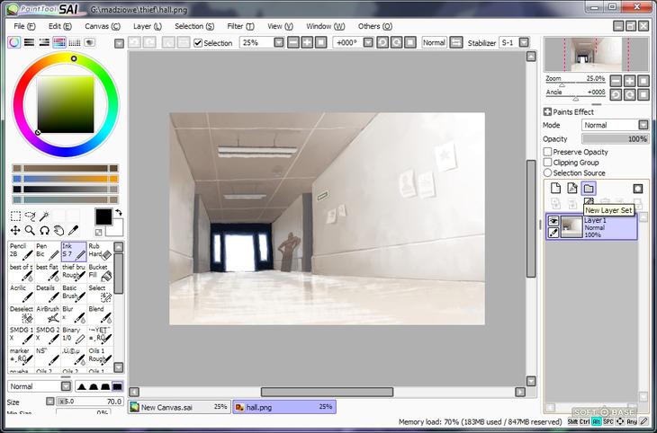 Процесс рисования в программе PaintTool SAI