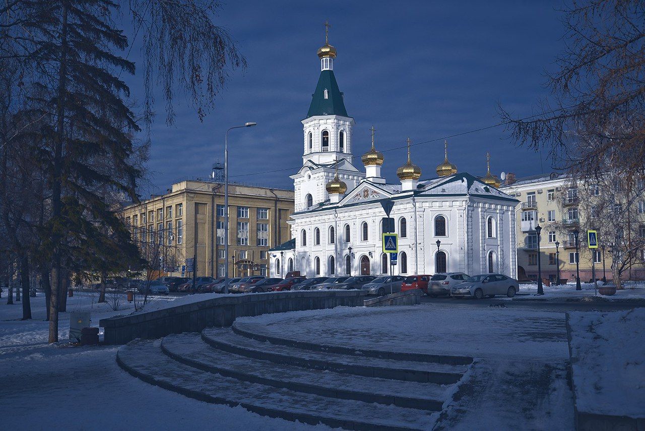 Омск исторический центр зимой