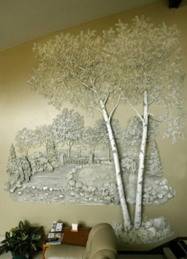 Дерево на стене. Идеи декора интерьера