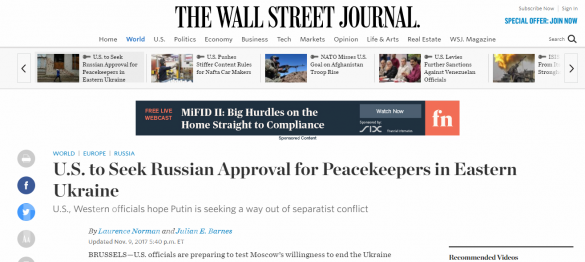 США готовы разместить 20 тысяч миротворцев в Донбассе и ждут одобрения России | Русская весна