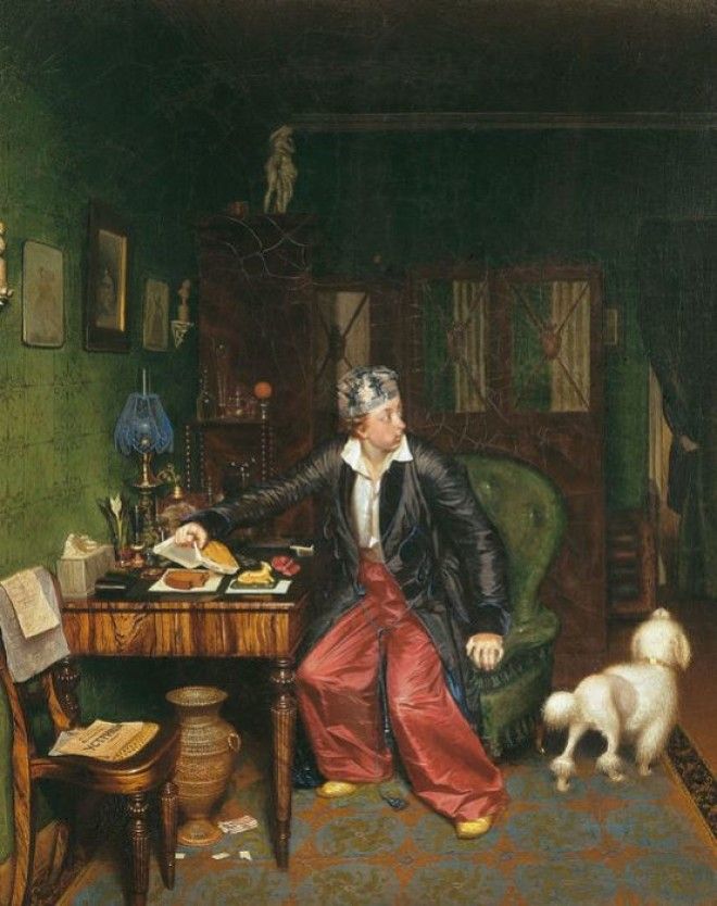 П. Федотов. Завтрак аристократа (*Не в пору гость*), 1849-1850 | Фото: liveinternet.ru П Федотов Завтрак аристократа Не в пору гость 18491850 Фото liveinternetru