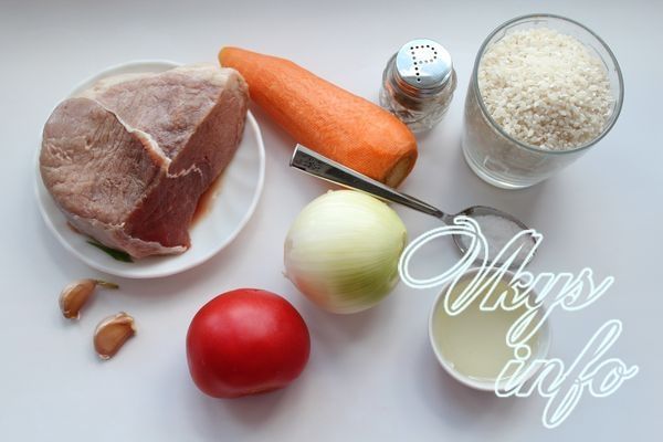 Рисовая каша с мясом фото ингредиенты