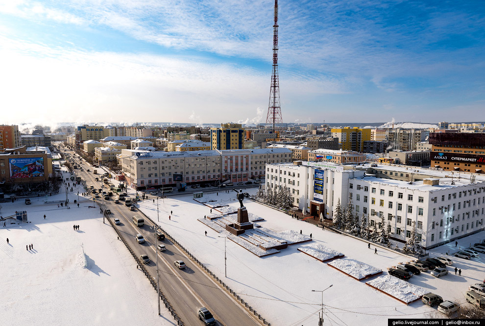 Один из самых «холодных» городов Земли с высоты