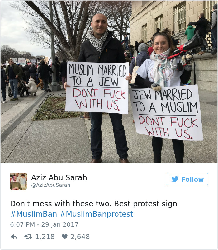 20+ Of The Best Signs From Muslim Ban Protests