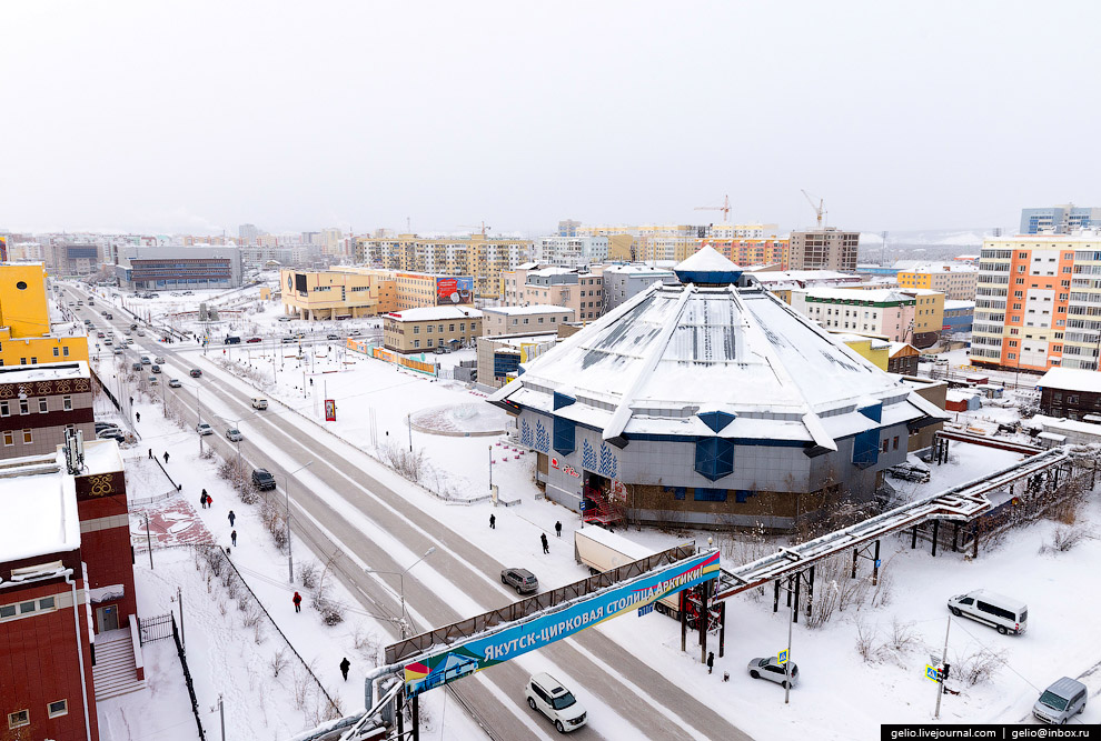 Один из самых «холодных» городов Земли с высоты