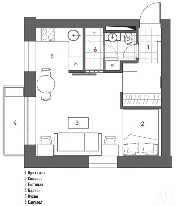 Квартира в Москве, 31 м²