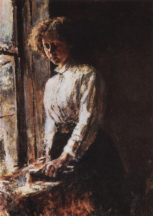 Оля Трубникова. Портрет жены художника. Автор: В.Серов Оля Трубникова. Портрет жены художника. Автор: В.Серов