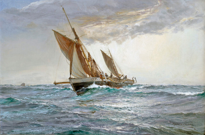 Fishing Boats Headed Home in a Strong Breeze (700x462, 370Kb)