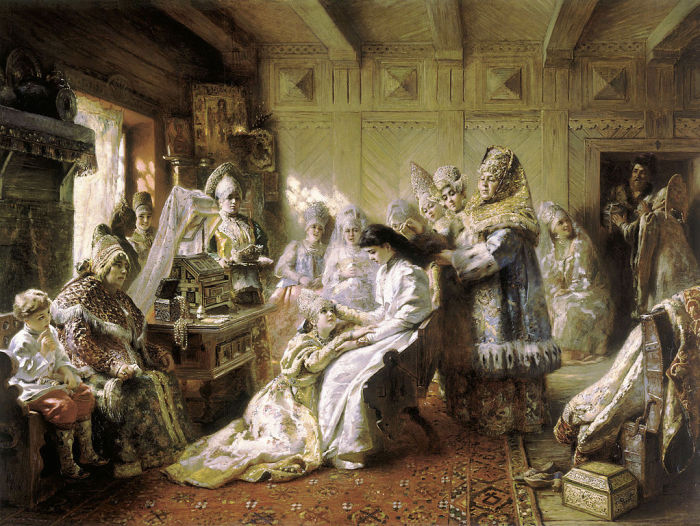 Под венец. Маковский К.Е., 1884 год.