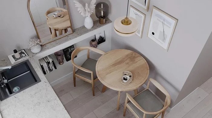 6 маленьких кухонь, где удачно вписали столовую зону (берите на заметку!)⁠⁠