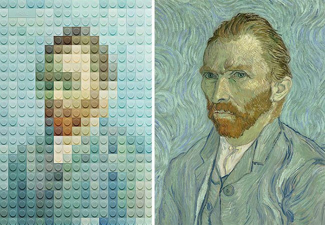 Шедевры искусства, собраннные из LEGO