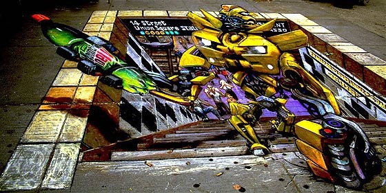 Рисунки на асфальте 3D