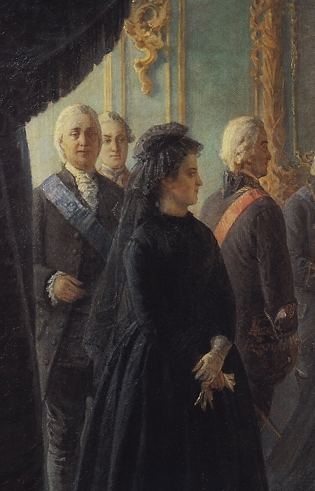 «Екатерина II у гроба императрицы Елизаветы». Фрагмент. Автор: Николай Ге «Екатерина II у гроба императрицы Елизаветы». Фрагмент. Автор: Николай Ге