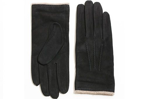 черные перчатки из замша