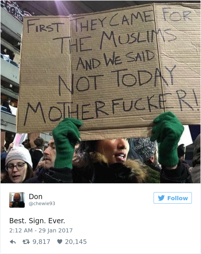 20+ Of The Best Signs From Muslim Ban Protests