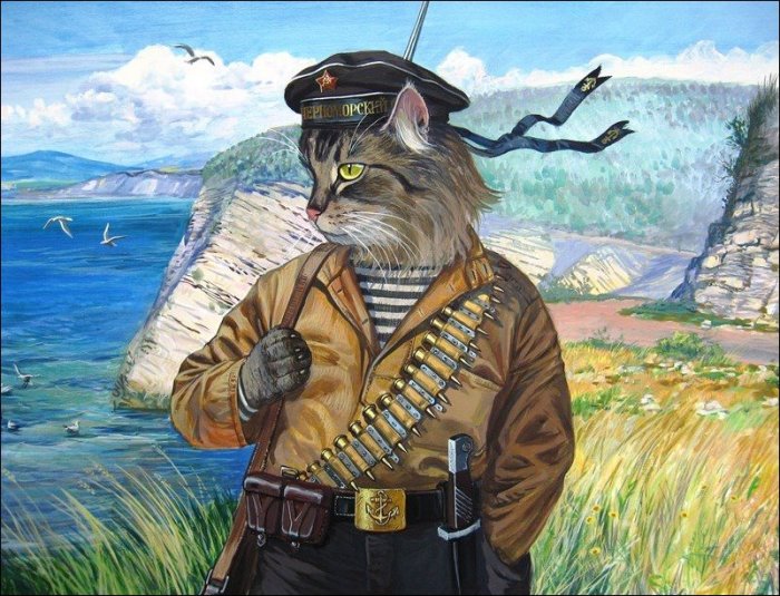 Храбрые  коты российского художника Александра Завалий