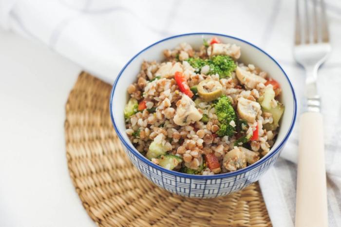 Гречка с грибами. \ Фото: 1000.menu. Гречка с грибами. \ Фото: 1000.menu.