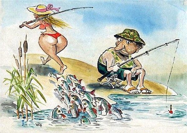 Рассказ о том, как женщина решила поехать с мужем и его друзьями на рыбалку