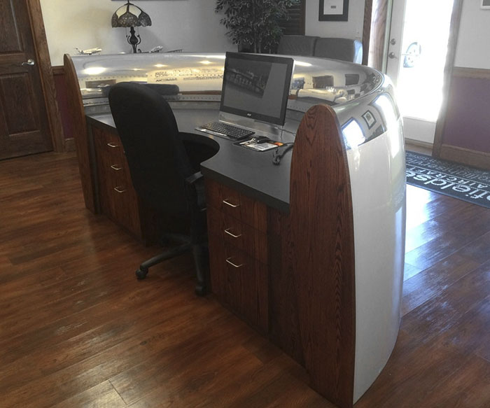 Desk Made From Engine Cowl Of A 747