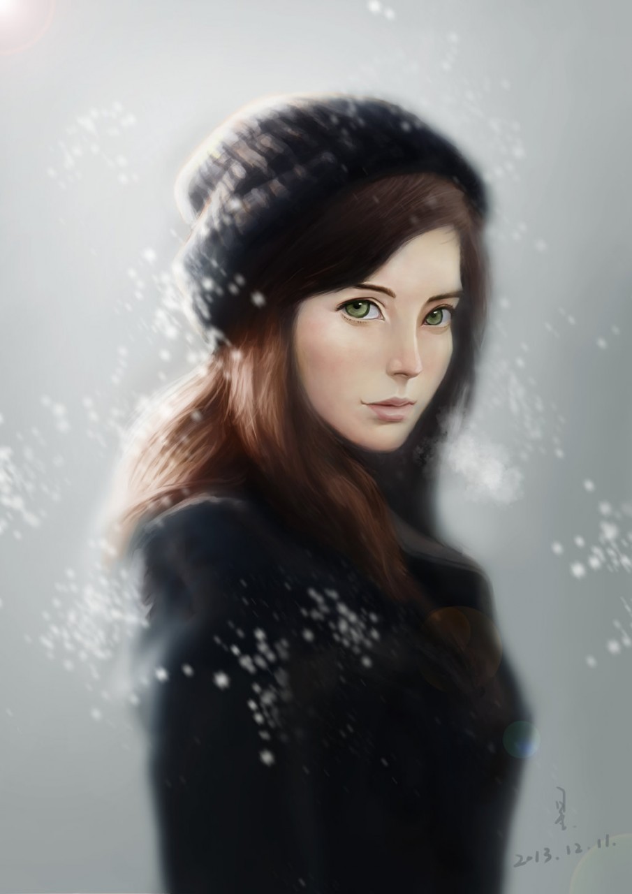 Девушка зима арт