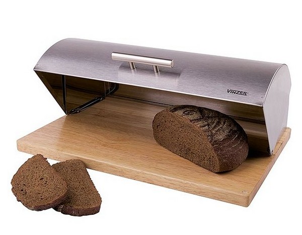 Хлебница деревянная VINZER с крышкой из нержавейки