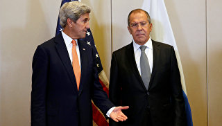 Глава МИД РФ Сергей Лавров и госсекретарь США Джон Керри на переговорах по урегулированию сирийского кризиса в Женеве, Швейцария. 9 сентября 2016 Глава МИД РФ Сергей Лавров и госсекретарь США Джон Керри на переговорах по урегулированию сирийского кризиса в Женеве, Швейцария. 9 сентября 2016