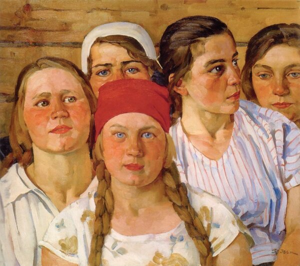 Константин Юон. Комсомолки. Подмосковный молодняк, 1926