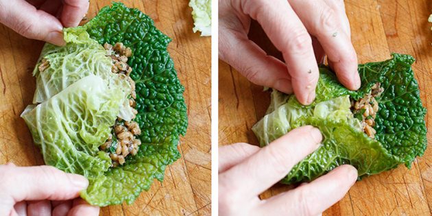 Голубцы с грибами, куриной печенью и полбой Рецепты с куриной печенью: Голубцы с грибами, куриной печенью и полбой