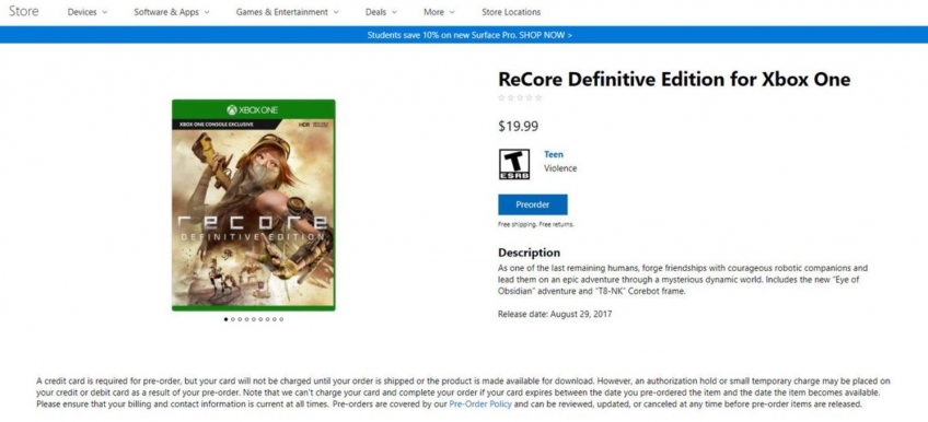 Утечка: в сервисе Microsoft Store была замечена ReCore Definitive Edition Утечка: в сервисе Microsoft Store была замечена ReCore Definitive Edition
