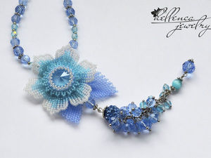 Создаем колье с цветком «Summer Blue» | Ярмарка Мастеров - ручная работа, handmade Создаем колье с цветком «Summer Blue» | Ярмарка Мастеров - ручная работа, handmade
