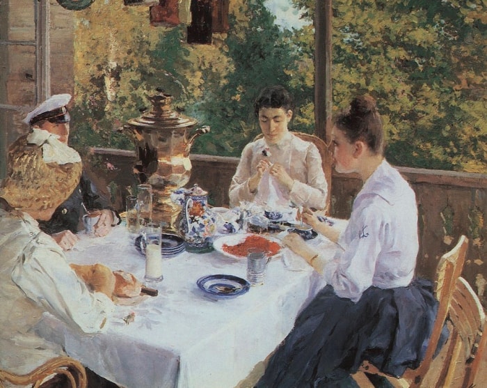 К. Коровин. За чайным столом, 1888 | Фото: rospisatel.ru К. Коровин. За чайным столом, 1888 | Фото: rospisatel.ru