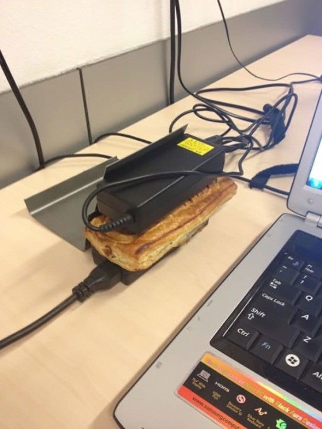 Use Laptop Chargers To Heat Snacks Up Use Laptop Chargers To Heat Snacks Up