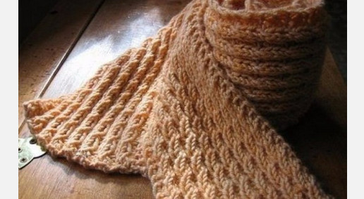 Красивая и простая вязка узором «колосок» для вязания шарфа... Вяжется быстро!