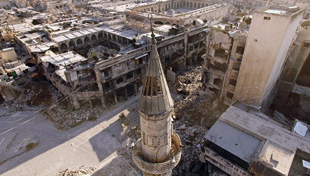 Восточные кварталы Алеппо, захваченные боевиками. Архивное фото Восточные кварталы Алеппо, захваченные боевиками. Архивное фото