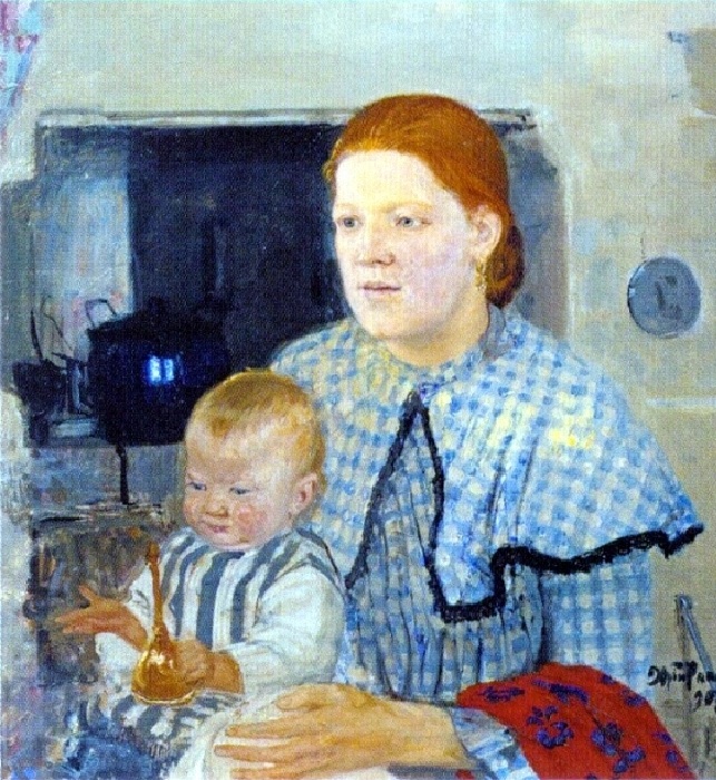 Семейный портрет (жена Прасковья и сын Гай). (1907 год). Автор: Юрий Репин. Семейный портрет (жена Прасковья и сын Гай). (1907 год). Автор: Юрий Репин.
