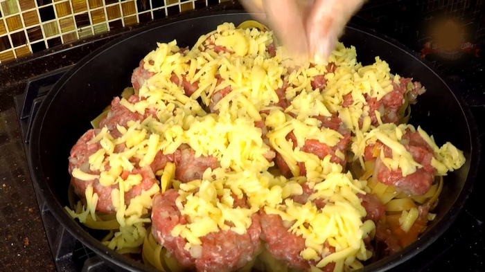 Гнезда с фаршем на сковородке Рецепт, С дедом за обедом, Еда, Кулинария, Вкусно, Просто, Видео, Длиннопост