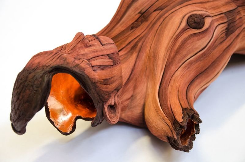 Скульптор делает завораживающие «деревянные» скульптуры из керамики дерево, искусство, керамика, скульптор, скульптура
