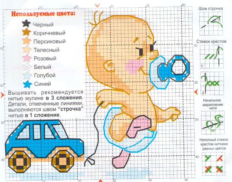 Схема для вышивки бисером ребенок Схема для вышивки бисером ребенок