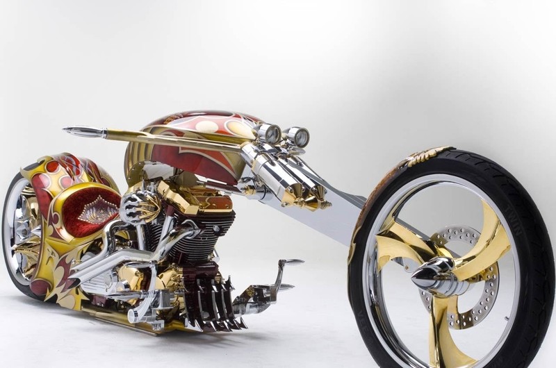 Yamaha Road Star BMS (Золотой чоппер) Yamaha Road Star BMS (Золотой чоппер) интересное, мотоциклы, топ-10