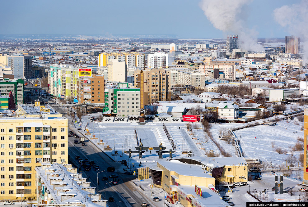 Один из самых «холодных» городов Земли с высоты