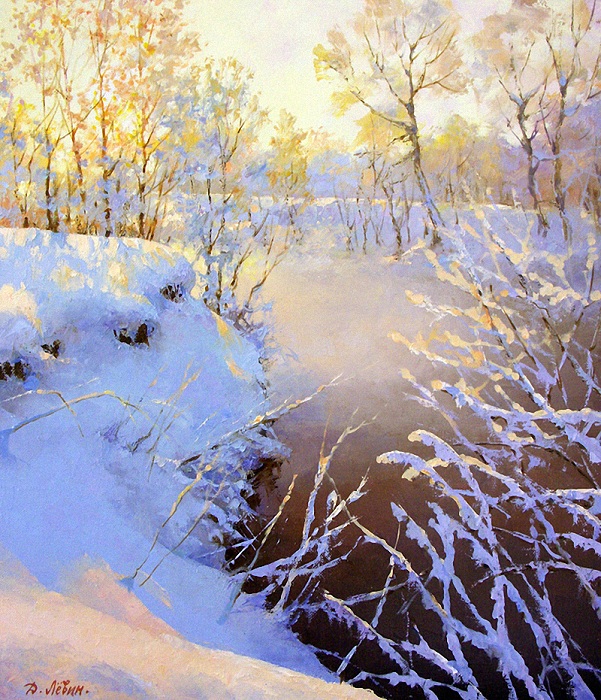 «На зимней речке. Пехорка». Автор: Дмитрий Левин.