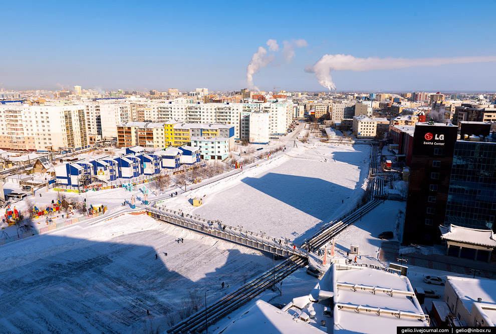 Один из самых «холодных» городов Земли с высоты