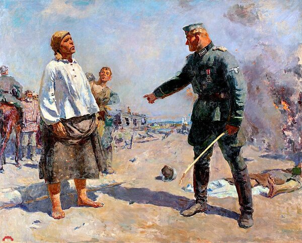 Сергей Васильевич Герасимов. Мать Партизана, 1943, Государственная Третьяковская галерея, г. Москва